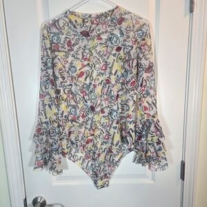 Colorful Graphic Print Women's Top